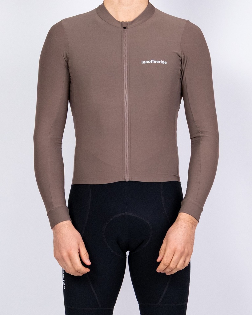 Mid Season Long Sleeve Logo Taupe Men (XS)