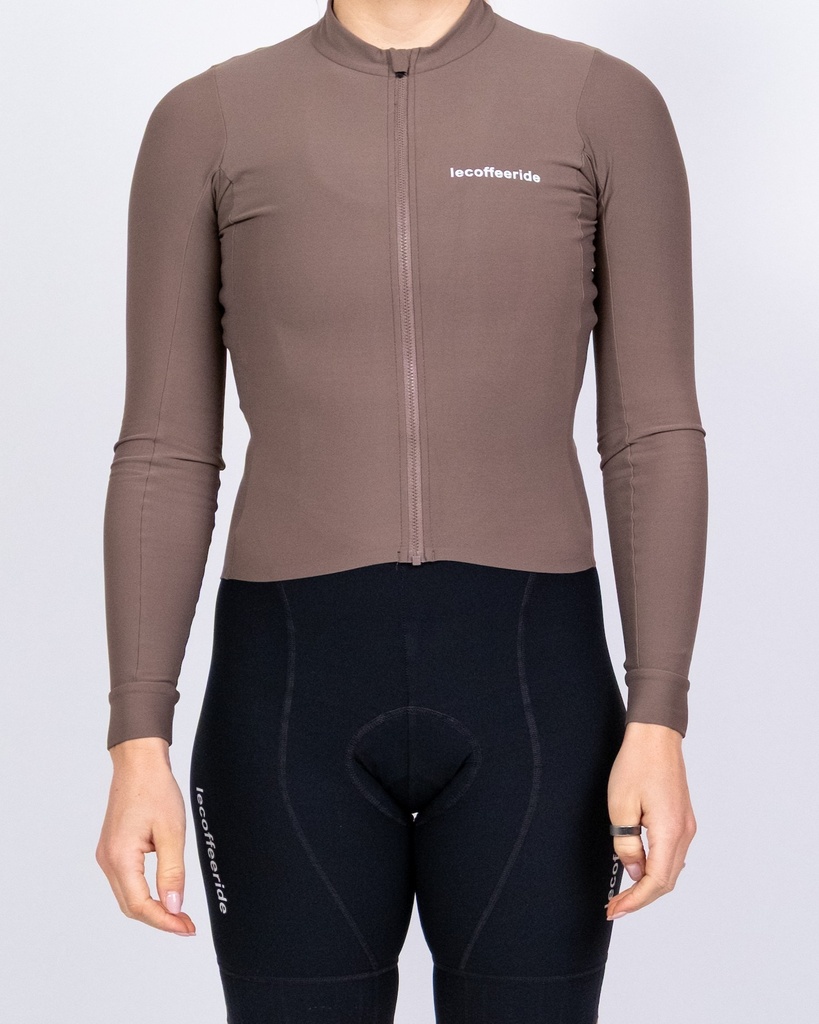 Mid Season Long Sleeve Logo Taupe Women (XS)